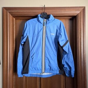 Nike Blue and Black Windbreaker Jacket Vintage Y2K, Womens